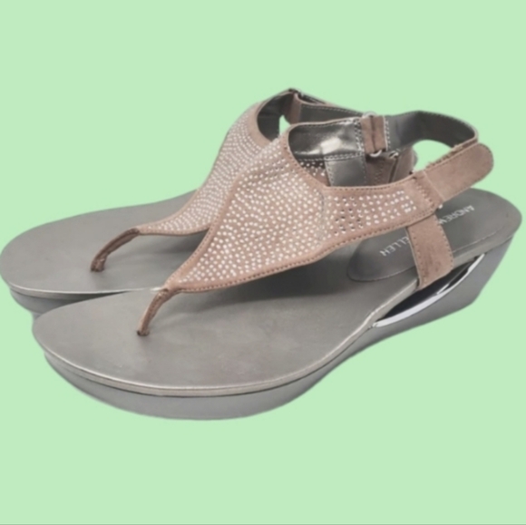 Andrew Geller Carlita Women's Sparkly Thong Sandals. Size 6.5‎ - Picture 1 of 8